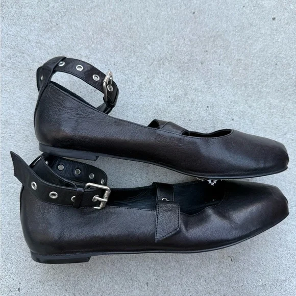 Ba&sh Canya Strappy Ballet Pumps in Black Silver Hardware Women’s Size EU 38 - Picture 4 of 7